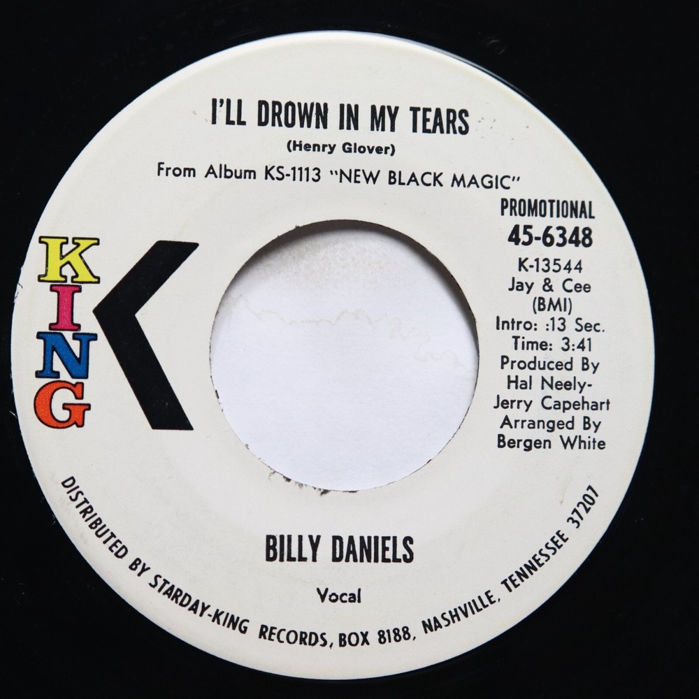 BILLY DANIELS - I'LL DROWN IN MY TEARS / THAT OLD‎ BLACK MAGIC - SOUL 45 *PROMO*